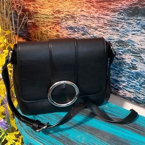Black cross body purse, adjustable strap